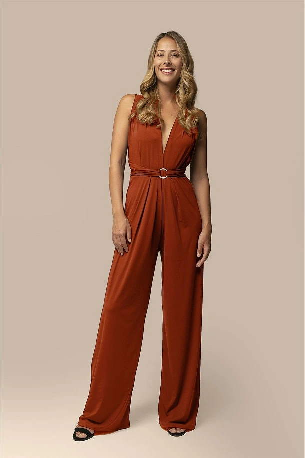 jumpsuit in rust